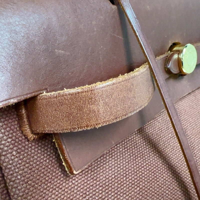 エルメス HERMES エールバックサックアドPM □E刻印　（2001年製造） ブラウン　ゴールド金具 トワル/ヴァッシュハンター レディース リュック・デイパック