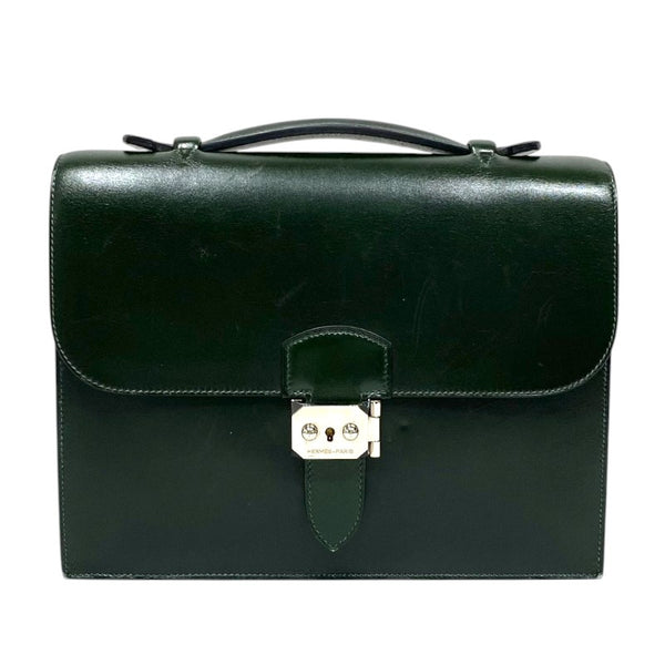エルメス HERMES サックアデペッシュ27 □O刻 ヴェールフォンセ シルバー金具 ボックスカーフ メンズ ハンドバッグ
