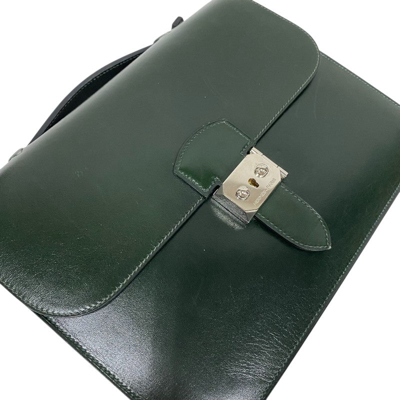エルメス HERMES サックアデペッシュ27 □O刻 ヴェールフォンセ シルバー金具 ボックスカーフ メンズ ハンドバッグ