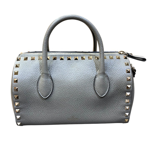 ヴァレンティノ VALENTINO ロックスタッズスモールボストンバッグ ドープ/ゴールド金具 カーフ カーフ レディース ハンドバッグ