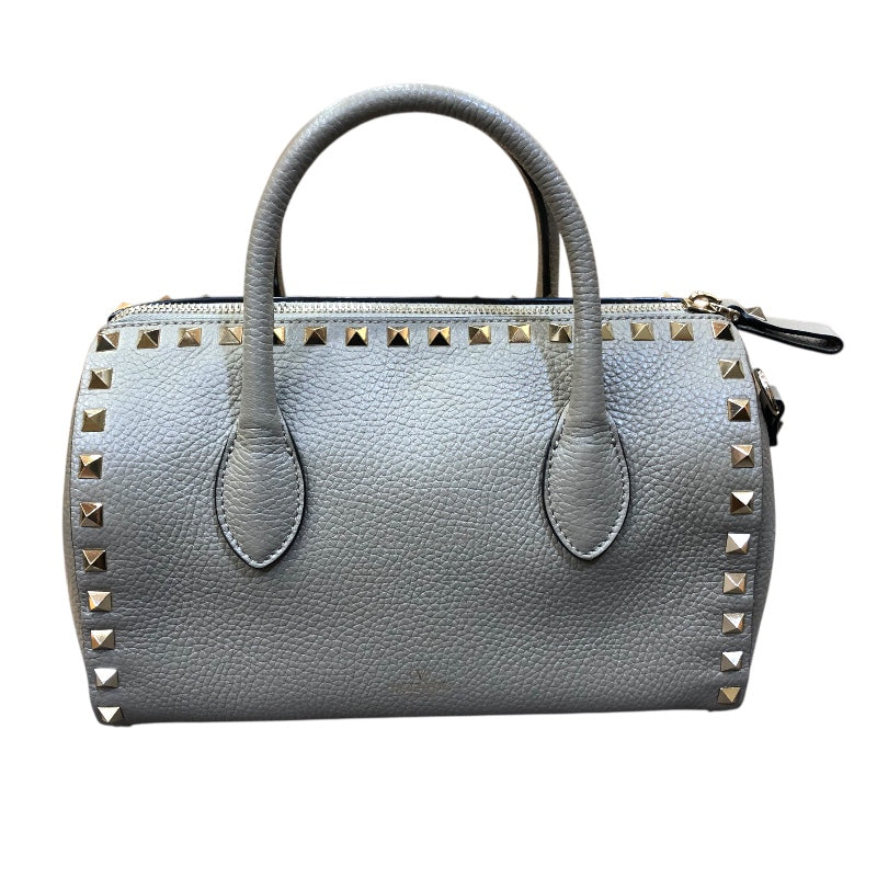 ヴァレンティノ VALENTINO ロックスタッズスモールボストンバッグ ドープ/ゴールド金具 カーフ カーフ レディース ハンドバッグ