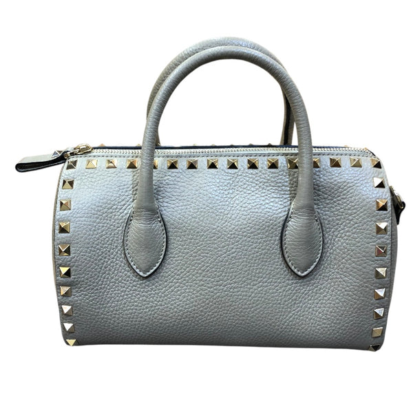 ヴァレンティノ VALENTINO ロックスタッズスモールボストンバッグ ドープ/ゴールド金具 カーフ カーフ レディース ハンドバッグ