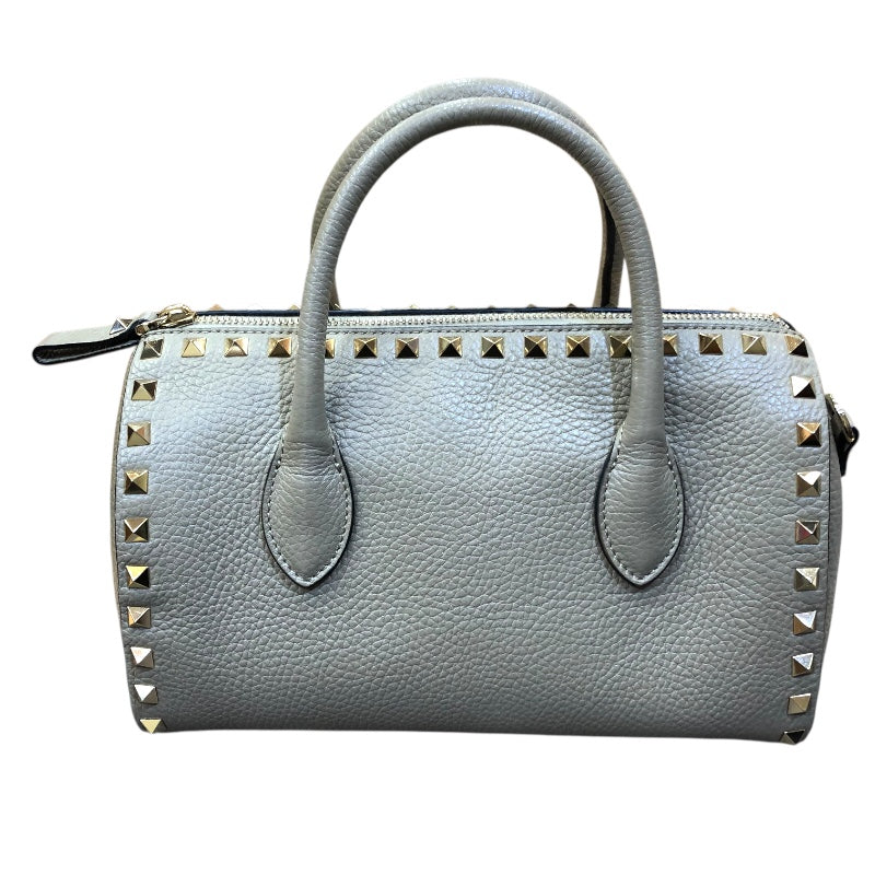 ヴァレンティノ VALENTINO ロックスタッズスモールボストンバッグ ドープ/ゴールド金具 カーフ カーフ レディース ハンドバッグ