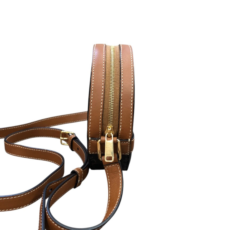 セリーヌ CELINE トリオンフラウンドパース 10G342 ブラウン　GD金具 トリオンフキャンパス ユニセックス ショルダーバッグ