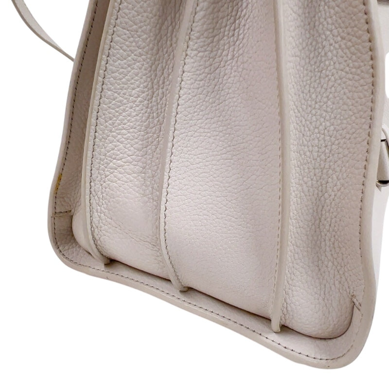 サンローラン SAINT LAURENT サックドジュール　スモール 464960 アイボリー　シルバー金具 カーフ レディース トートバッグ