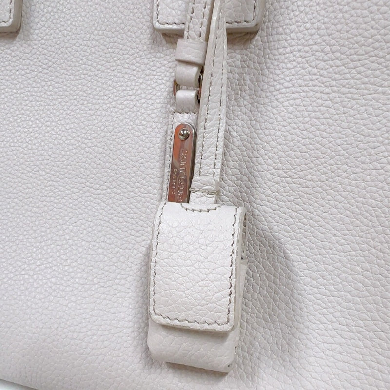 サンローラン SAINT LAURENT サックドジュール　スモール 464960 アイボリー　シルバー金具 カーフ レディース トートバッグ