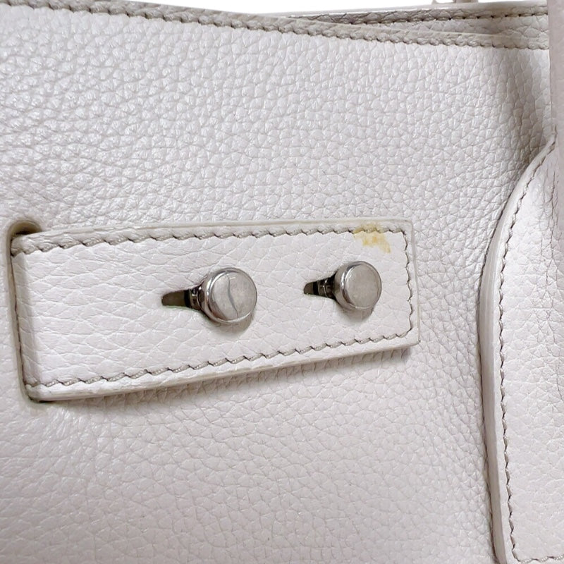 サンローラン SAINT LAURENT サックドジュール　スモール 464960 アイボリー　シルバー金具 カーフ レディース トートバッグ