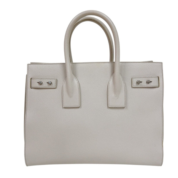 サンローラン SAINT LAURENT サックドジュール　スモール 464960 アイボリー　シルバー金具 カーフ レディース トートバッグ