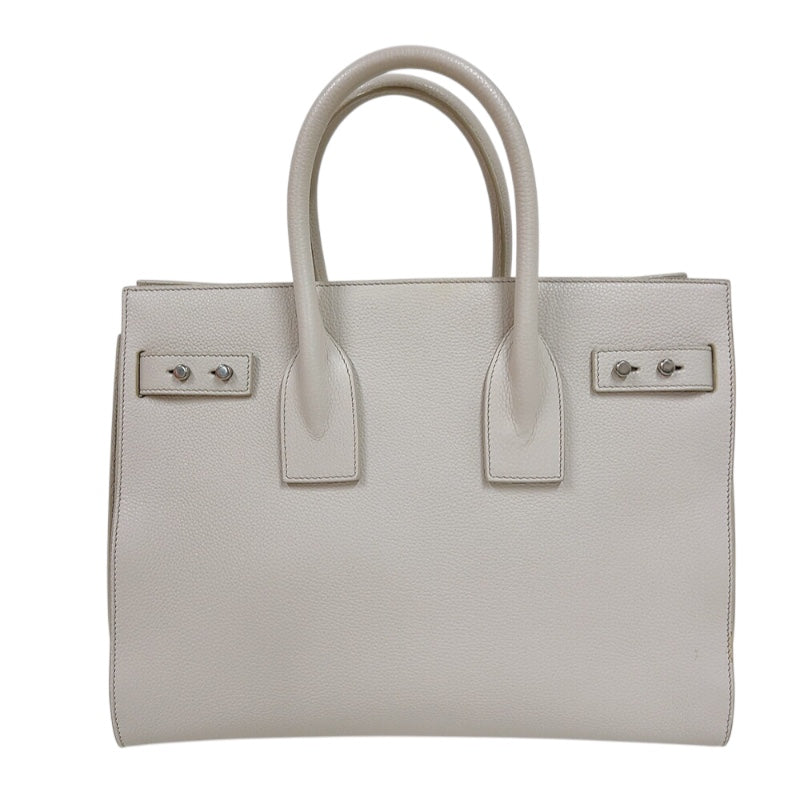 サンローラン SAINT LAURENT サックドジュール　スモール 464960 アイボリー　シルバー金具 カーフ レディース トートバッグ