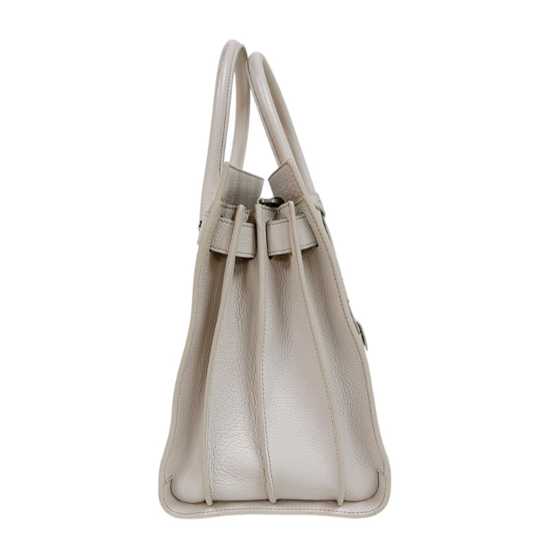 サンローラン SAINT LAURENT サックドジュール　スモール 464960 アイボリー　シルバー金具 カーフ レディース トートバッグ