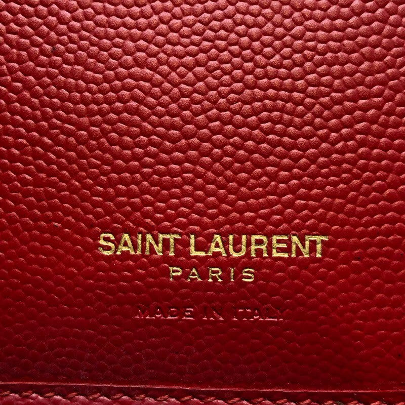 サンローラン SAINT LAURENT 2つ折り財布 403723 レッド×GD金具 グレインレザー レディース 二つ折り財布
