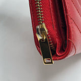 サンローラン SAINT LAURENT 2つ折り財布 403723 レッド×GD金具 グレインレザー レディース 二つ折り財布