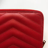 サンローラン SAINT LAURENT 2つ折り財布 403723 レッド×GD金具 グレインレザー レディース 二つ折り財布