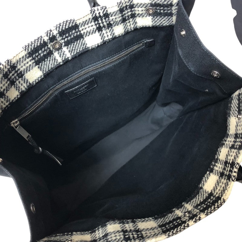 サンローラン SAINT LAURENT ノエ N S トートバッグ 631682 ブラック/ホワイト ウール・レザー レディース トートバッグ