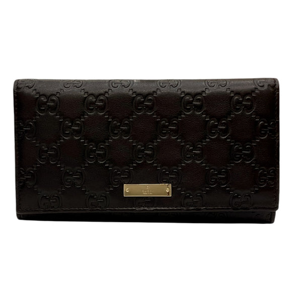 グッチ GUCCI グッチシマ 長財布 244946 ブラウン レザー レディース 長財布