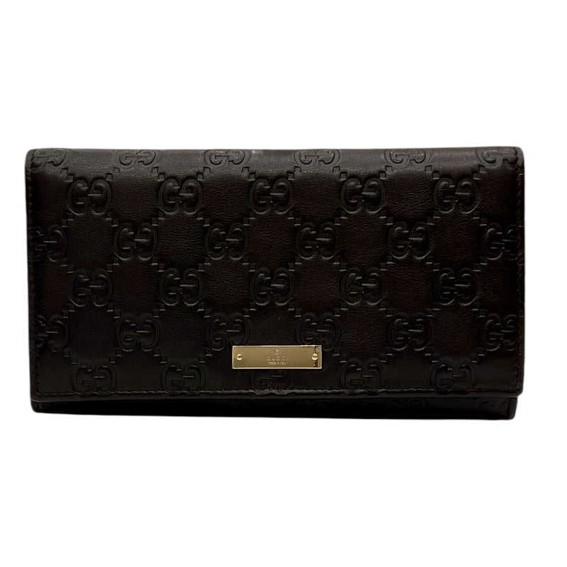 グッチ GUCCI グッチシマ 長財布 244946 ブラウン レザー レディース 長財布