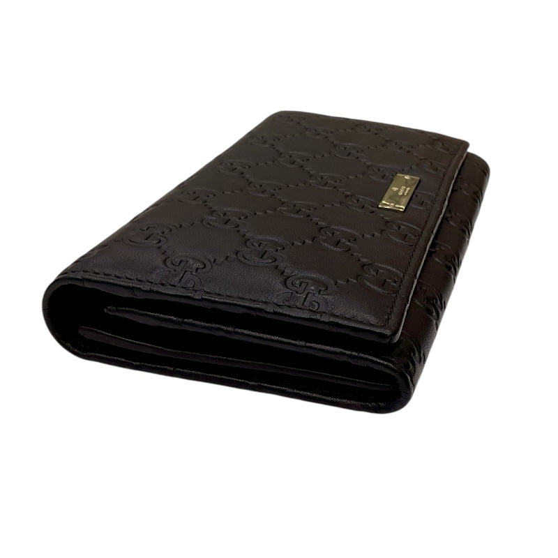 グッチ GUCCI グッチシマ 長財布 244946 ブラウン レザー レディース 長財布