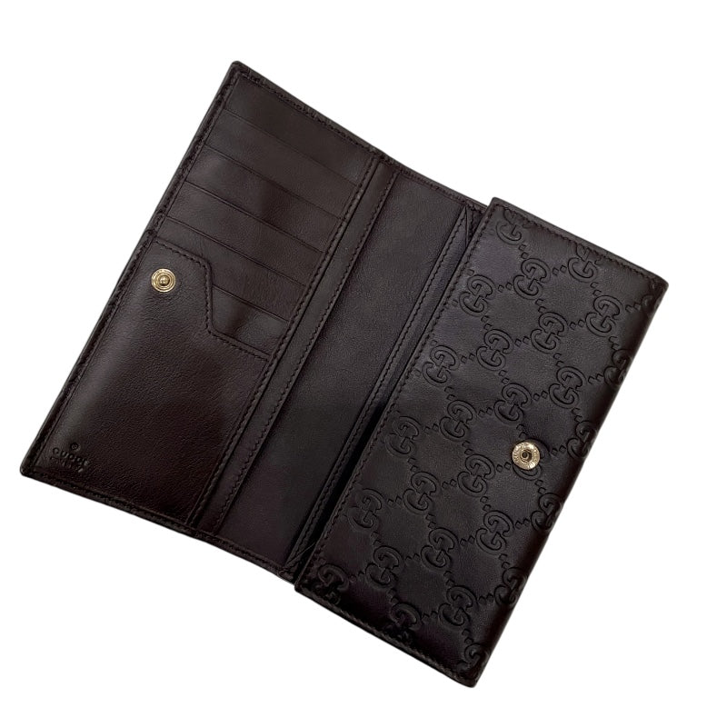 グッチ GUCCI グッチシマ 長財布 244946 ブラウン レザー レディース 長財布