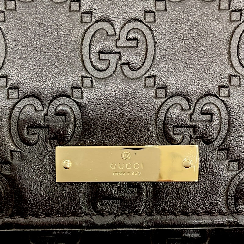 グッチ GUCCI グッチシマ 長財布 244946 ブラウン レザー レディース 長財布