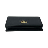 グッチ GUCCI GGマーモントウォレット 456126 ブラック レザー レディース 二つ折り財布
