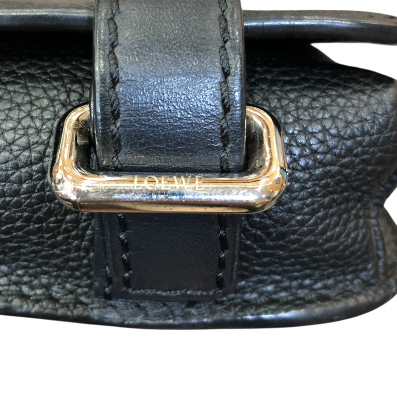 ロエベ LOEWE ミリタリーバムバッグ ブラック/シルバー金具 カーフ ユニセックス メッセンジャーバッグ