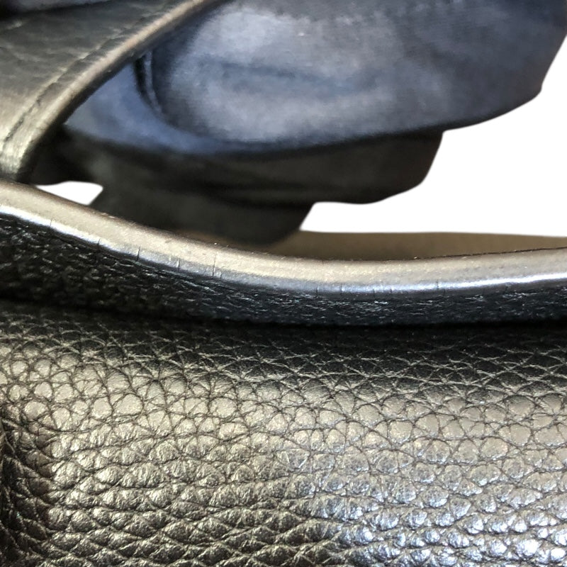 ロエベ LOEWE ミリタリーバムバッグ ブラック/シルバー金具 カーフ ユニセックス メッセンジャーバッグ