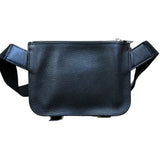 ロエベ LOEWE ミリタリーバムバッグ ブラック/シルバー金具 カーフ ユニセックス メッセンジャーバッグ