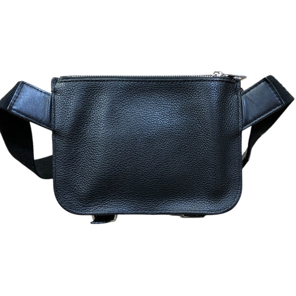 ロエベ LOEWE ミリタリーバムバッグ ブラック/シルバー金具 カーフ ユニセックス メッセンジャーバッグ