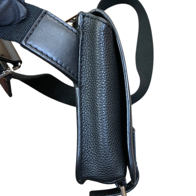 ロエベ LOEWE ミリタリーバムバッグ ブラック/シルバー金具 カーフ ユニセックス メッセンジャーバッグ