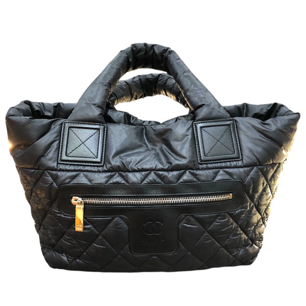 シャネル CHANEL コココクーン スモール トートバッグ A48610 ブラック　SV金具 ナイロン レディース トートバッグ