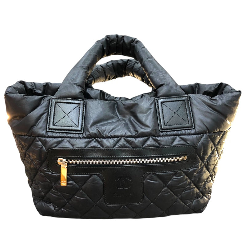 シャネル CHANEL コココクーン スモール トートバッグ A48610 ブラック　SV金具 ナイロン レディース トートバッグ