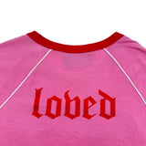 グッチ GUCCI スパンコールロゴ刺繍Tシャツ 461423 ピンク コットン レディース 半袖Ｔシャツ