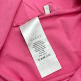 グッチ GUCCI スパンコールロゴ刺繍Tシャツ 461423 ピンク コットン レディース 半袖Ｔシャツ