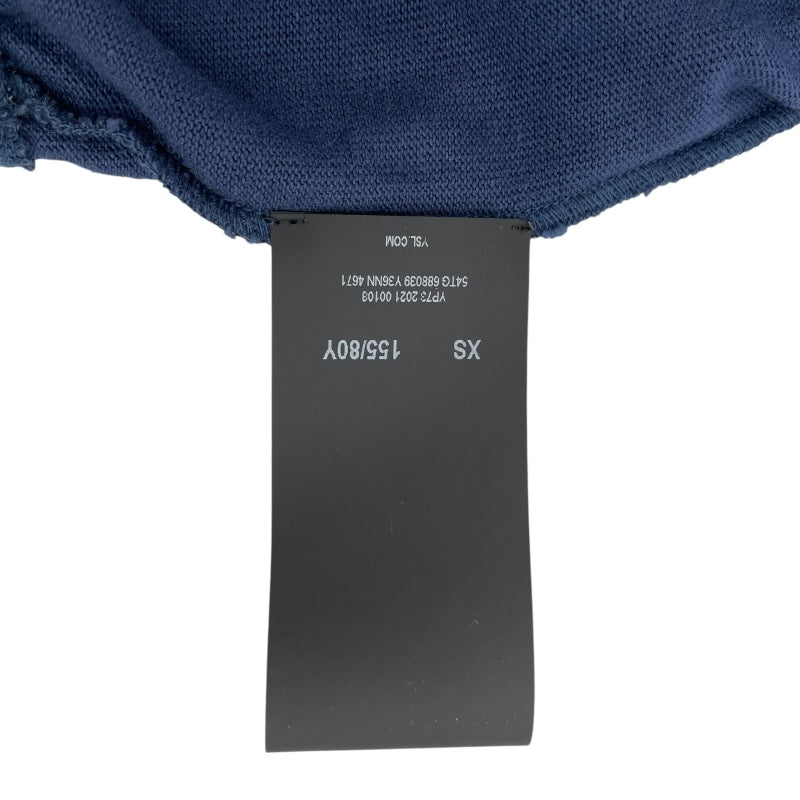 サンローラン SAINT LAURENT クロップドTシャツ 688039 ネイビー コットン レディース 半袖Ｔシャツ