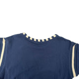 サンローラン SAINT LAURENT クロップドTシャツ 688039 ネイビー コットン レディース 半袖Ｔシャツ