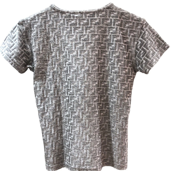 フェンディ FENDI ズッカ柄Tシャツ グレー ナイロン ナイロン レディース 半袖Ｔシャツ