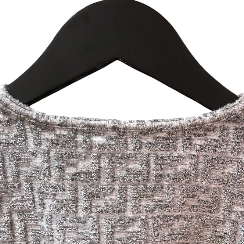 フェンディ FENDI ズッカ柄Tシャツ グレー ナイロン ナイロン 半袖Ｔシャツ レディース 中古 フェンディ FENDI ズッカ柄Tシャツ グレー ナイロン ナイロン