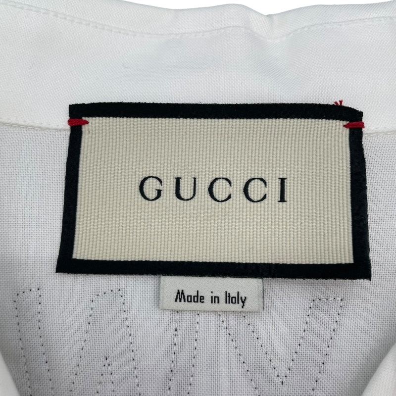 グッチ GUCCI オープンカラーシャツ 478812 ホワイト コットン メンズ 半袖シャツ