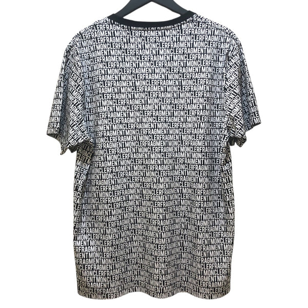 モンクレール MONCLER × FRAGMENT ロゴ総柄プリントTシャツ 80006 ブラック コットン メンズ 半袖Ｔシャツ
