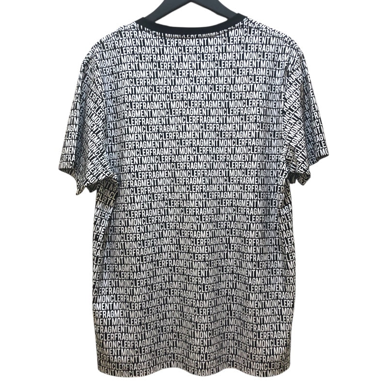 モンクレール MONCLER × FRAGMENT ロゴ総柄プリントTシャツ 80006 ブラック コットン メンズ 半袖Ｔシャツ