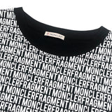 モンクレール MONCLER × FRAGMENT ロゴ総柄プリントTシャツ 80006 ブラック コットン メンズ 半袖Ｔシャツ