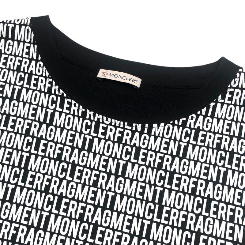 モンクレール MONCLER × FRAGMENT ロゴ総柄プリントTシャツ 80006 ブラック コットン メンズ 半袖Ｔシャツ