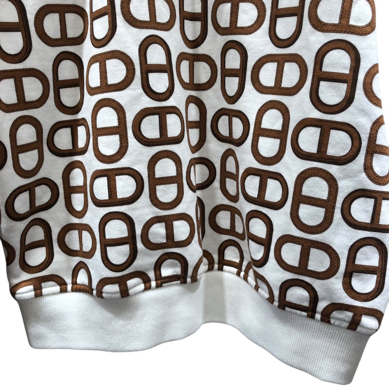 エルメス HERMES シェーヌダンクルモチーフ　スウェット　 4E4648DD ホワイト コットン 長袖Ｔシャツ