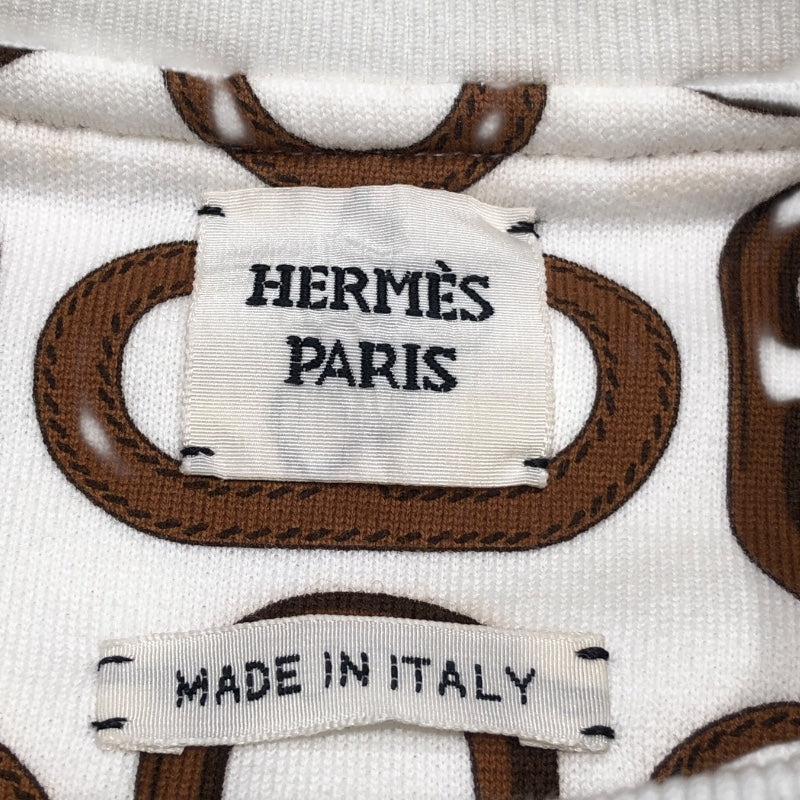 エルメス HERMES シェーヌダンクルモチーフ　スウェット　 4E4648DD ホワイト コットン 長袖Ｔシャツ