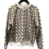 エルメス HERMES シェーヌダンクルモチーフ　スウェット　 4E4648DD ホワイト コットン 長袖Ｔシャツ