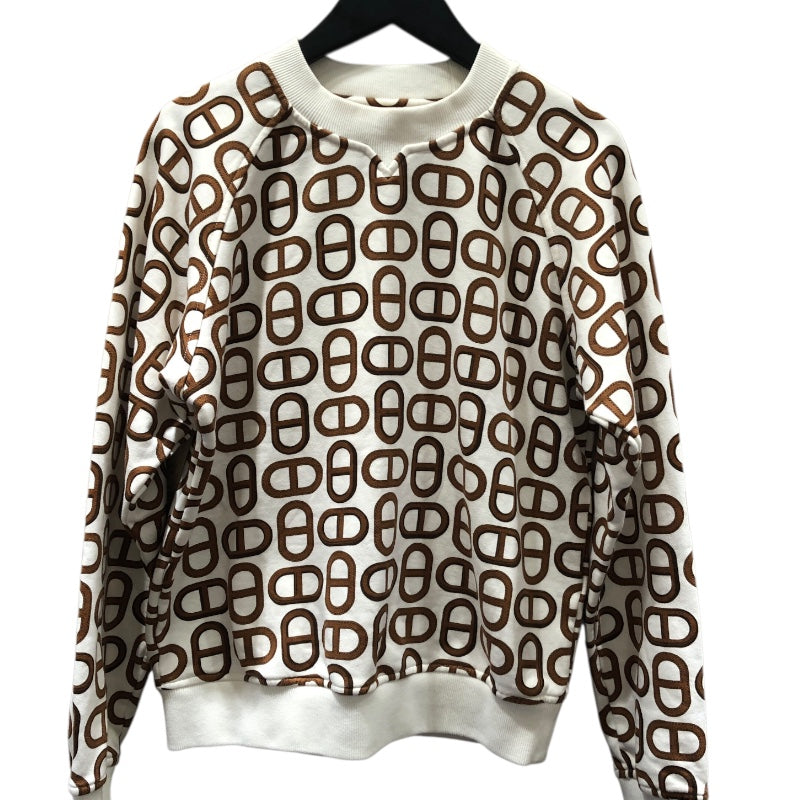 エルメス HERMES シェーヌダンクルモチーフ　スウェット　 4E4648DD ホワイト コットン 長袖Ｔシャツ