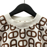 エルメス HERMES シェーヌダンクルモチーフ　スウェット　 4E4648DD ホワイト コットン 長袖Ｔシャツ