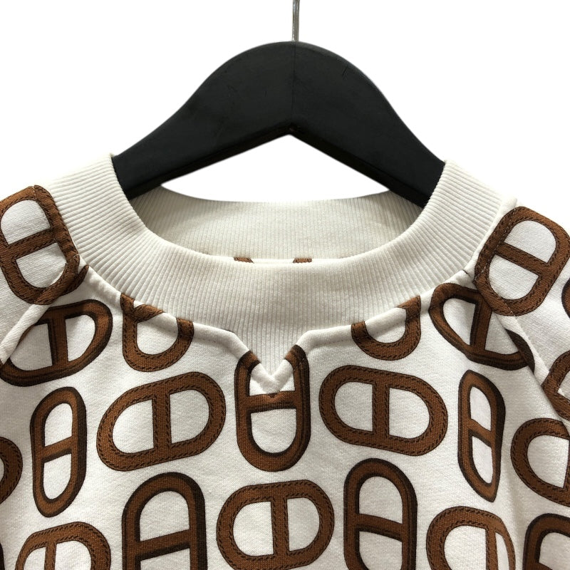 エルメス HERMES シェーヌダンクルモチーフ　スウェット　 4E4648DD ホワイト コットン 長袖Ｔシャツ