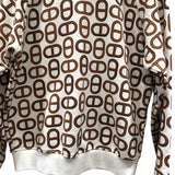 エルメス HERMES シェーヌダンクルモチーフ　スウェット　 4E4648DD ホワイト コットン 長袖Ｔシャツ