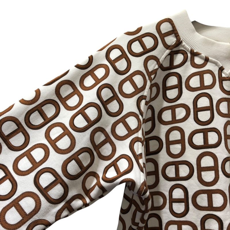 エルメス HERMES シェーヌダンクルモチーフ　スウェット　 4E4648DD ホワイト コットン 長袖Ｔシャツ